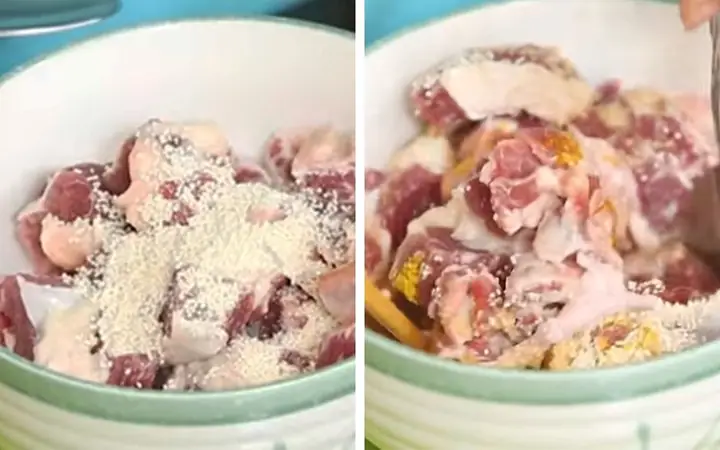 Bước 2: Ướp Thịt Bò