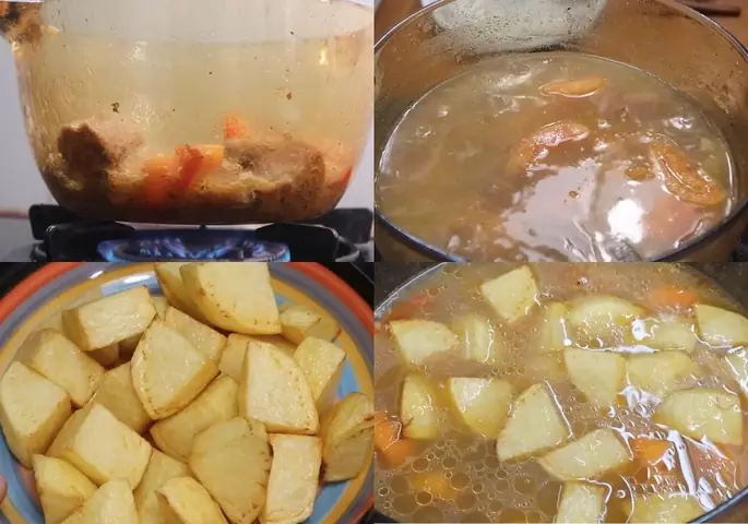 Hầm thịt bò với khoai tây, cà rốt Hầm thịt bò với khoai tây, cà rốt