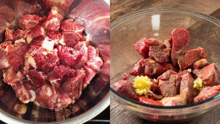 Bước 1: Sơ Chế Và Ướp Thịt Bò