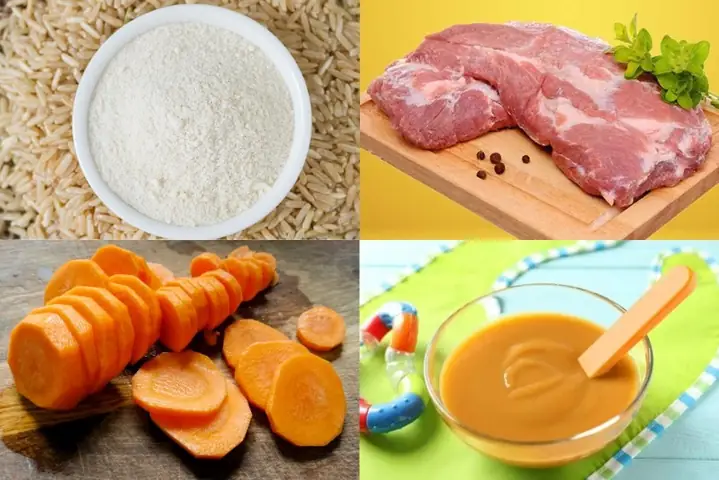 2Bột ăn dặm với thịt lợn và cà rốt 2Bột ăn dặm với thịt lợn và cà rốt