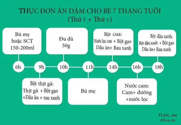 - Thực Đơn Hàng Ngày Cho Bé 7 Tháng Ăn Dặm Thứ 3 Và Thứ 5: