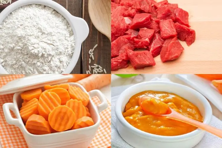 2Bột thịt bò cho bé với cà rốt 2Bột thịt bò cho bé với cà rốt