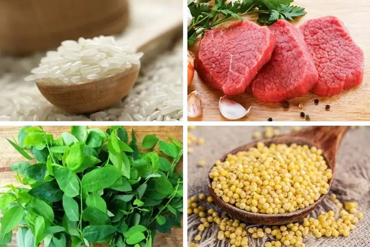 2.4. Làm cháo thịt bò rau ngót cho bé 7 tháng kết hợp với hạt kê