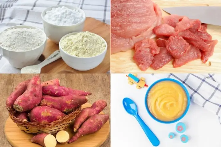 3Bột thịt lợn cho bé ăn dặm với khoai lang (Công thức do người dùng chia sẻ) 3Bột thịt lợn cho bé ăn dặm với khoai lang (Công thức do người dùng chia sẻ)