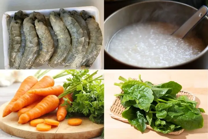 3cháo Tôm Cà Rốt Rau Mồng Tơi (công Thức Được Chia Sẻ Bởi Người Dùng)