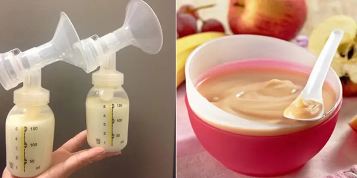 Có thực sự nên pha bột ăn dặm với sữa mẹ cho bé?