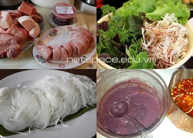 Nguyên liệu nấu bún bò Huế Nguyên liệu nấu bún bò Huế