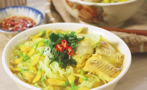 Trình Bày Món Bún Cá Lóc An Giang