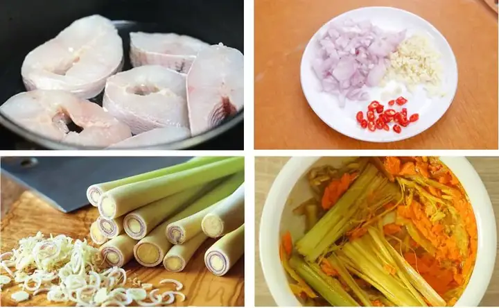 Bước 2: Sơ Chế Nguyên Liệu Nấu Bún Cá Châu Đốc