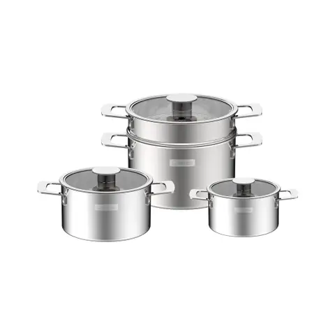 Bộ Nồi Inox Liền Khối Elmich Hera El-8132in Size 16, 20, 22 Xửng Hấp 22cm