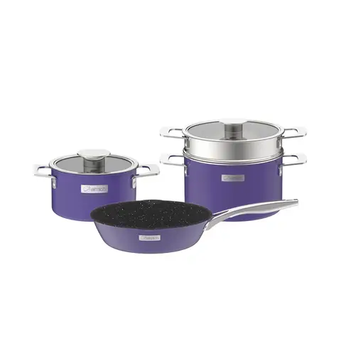 Bộ Nồi Inox Liền Khối Elmich Hera El-8197 Size 18,nồi Hấp 22,chảo 26cm
