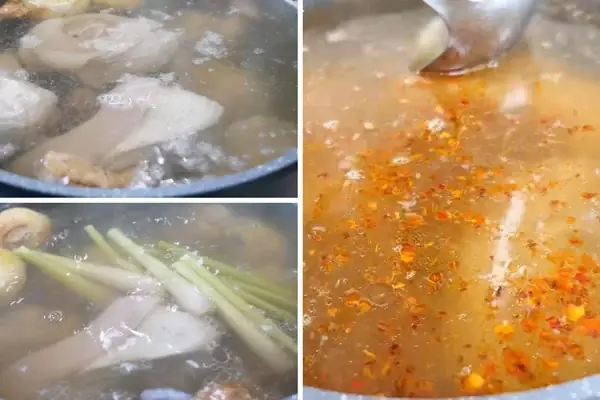 Cách nấu nước lèo bún giò heo