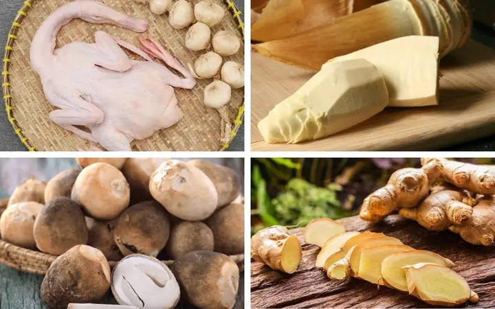 1Nguyên liệu nấu bún măng vịt Sài Gòn