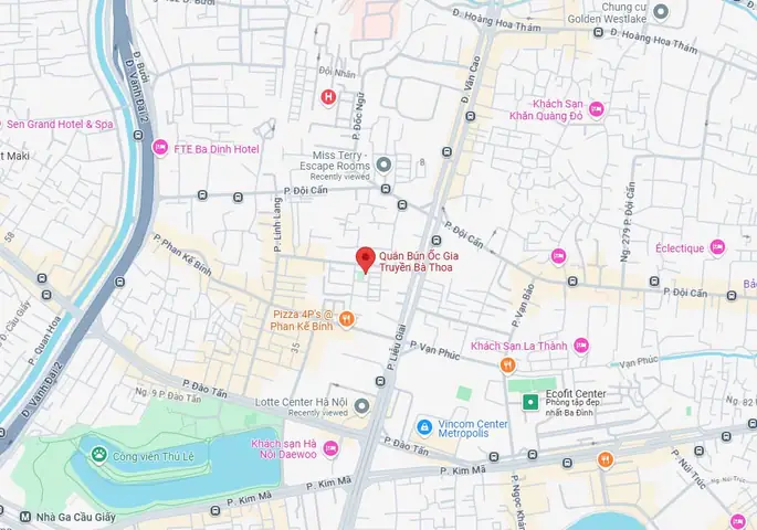 Quán Bún Ốc Kim Mã Thượng Gia Truyền Bà Thoa Ở Đâu?