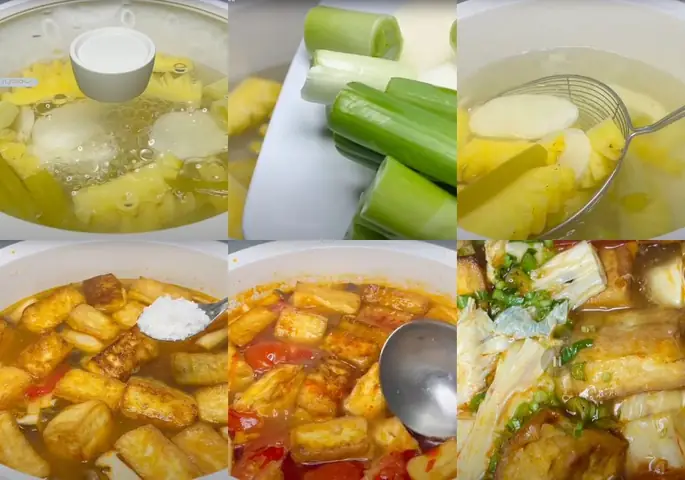 Nấu Nước Dùng Bún Riêu Chay