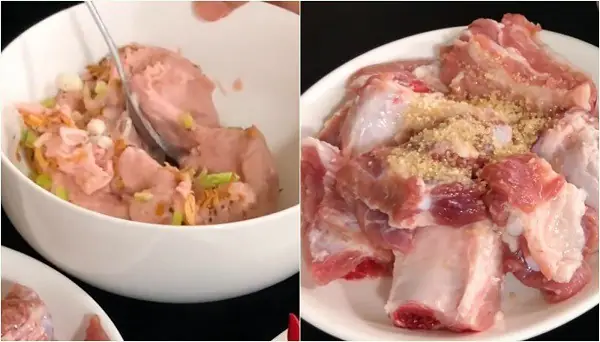 Bước 2: Ướp Sườn, Giò Sống