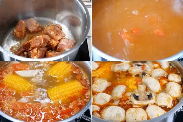 Nấu Canh Sườn Chua Ăn Bún