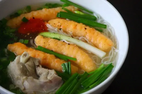 Bún suông trà vinh đôi tôm giò heo