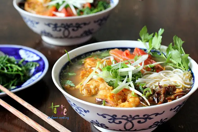 Cách Nấu Bún Tôm Rau Cần