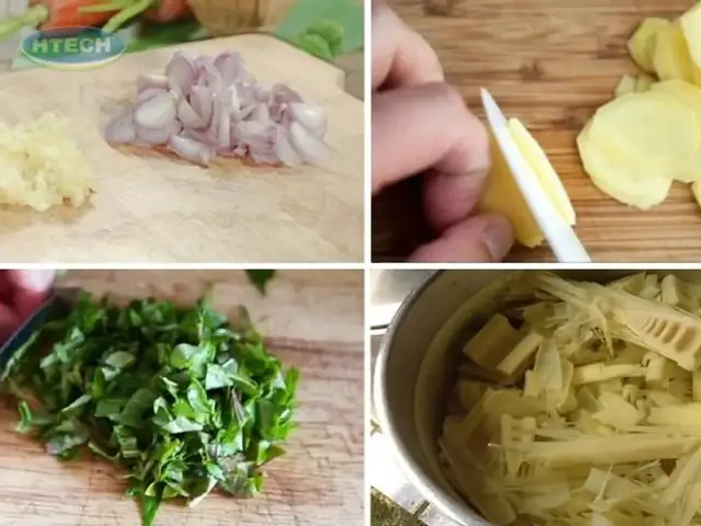 3.3. Sơ chế măng chua và rau củ ăn kèm