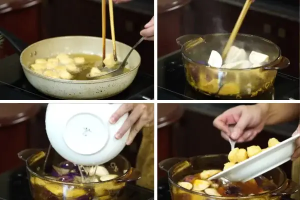 Bước 2: Xào Nguyên Liệu