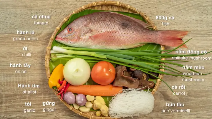 Nguyên Liệu Chuẩn Bị Cho Món Cá Chưng Tương Miền Tây