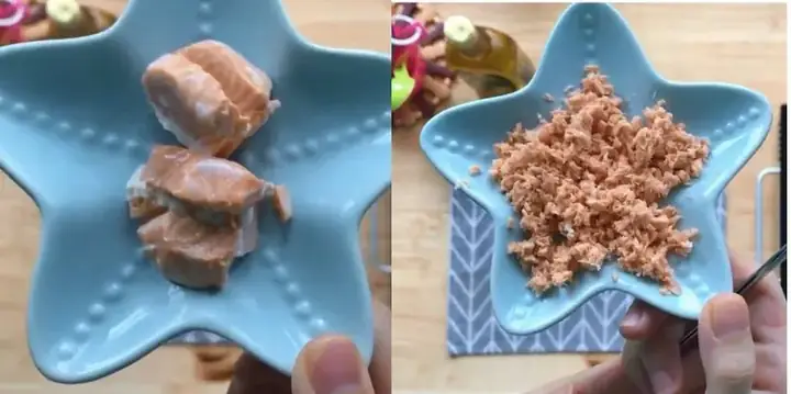 Bước 4: Nghiền cá hồi