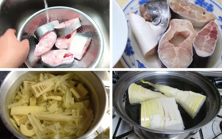 Bước 1: Sơ Chế Cá Và Măng