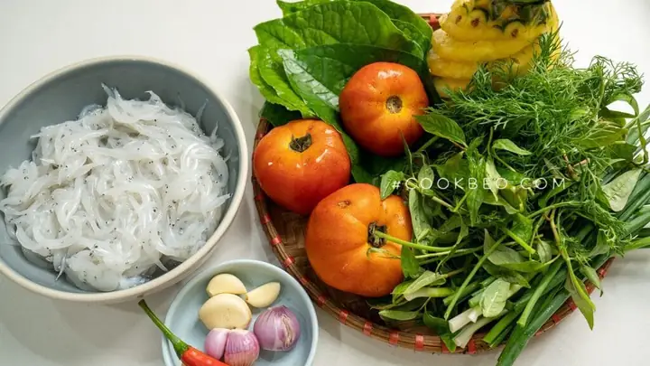 Nguyên Liệu Làm Canh Chua Cá Ngần Cho 3 Người