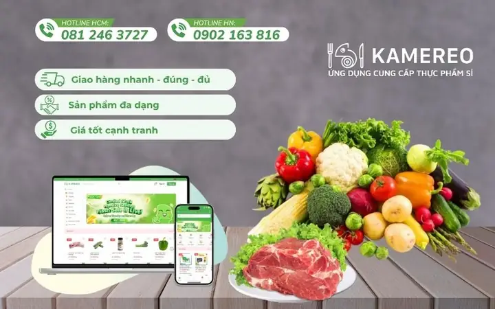 Kamereo – Ứng Dụng Cung Cấp Rau Củ Sỉ Tươi Ngon, Giá Tốt, Đủ Vat Cho Doanh Nghiệp F&b