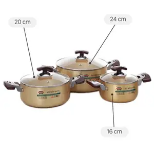 Bộ 3 Nồi Nhôm Anod Sunhouse Sh6634 Bộ 3 Nồi Nhôm Anod Sunhouse Sh6634