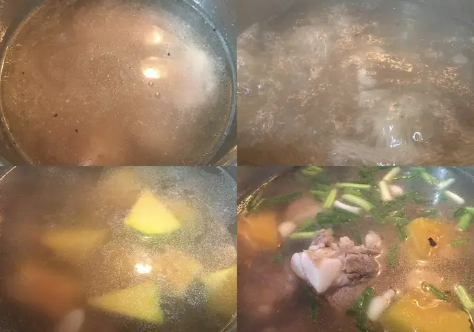 Các bước làm canh bí đỏ nấu sườn heo Các bước làm canh bí đỏ nấu sườn heo