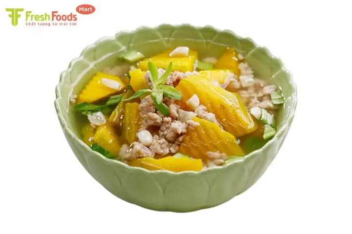 cách nấu canh bí với thịt băm