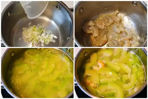 Bước 2: Nấu canh bí đao với tôm Bước 2: Nấu canh bí đao với tôm