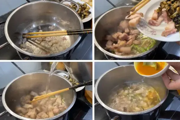 Bước 4: Nấu canh cà tím ốc đậu Bước 4: Nấu canh cà tím ốc đậu