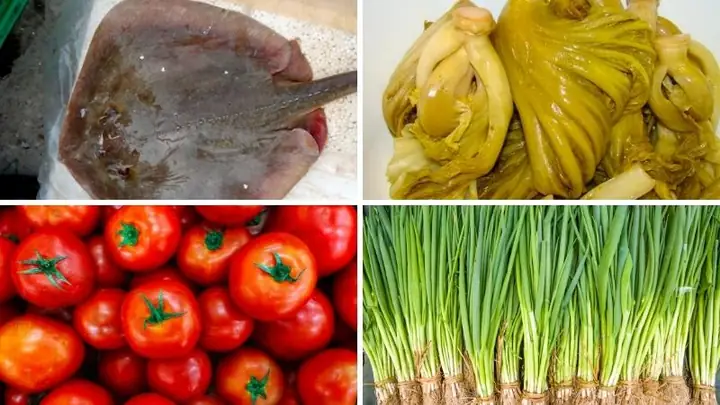 Chuẩn bị nguyên liệu nấu canh chua cá đuối