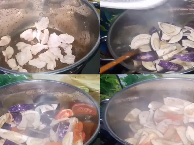 Phi thơm hành tỏi và xào thịt: Phi thơm hành tỏi và xào thịt: