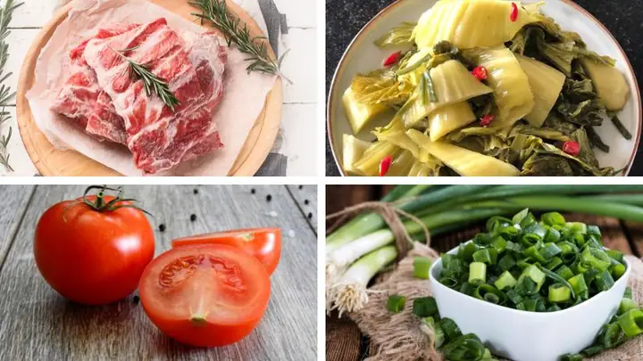 Nguyên Liệu Nấu Canh Cải Chua Sườn Non Nguyên Liệu Nấu Canh Cải Chua Sườn Non