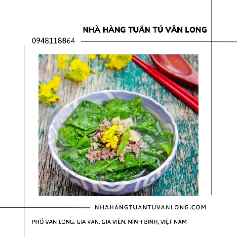 Giới thiệu Canh cải nấu thịt băm đầm Vân Long Ninh Bình