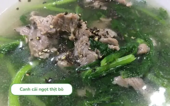 Canh Cải Ngọt Thịt Bò