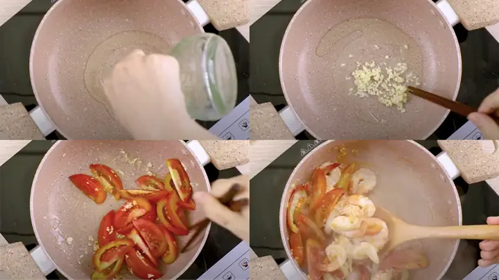 Bước 3xào Cà Chua Và Tôm