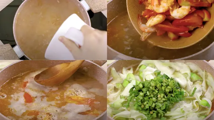 Bước 4nấu Canh Chua Tôm Với Bông So Đũa