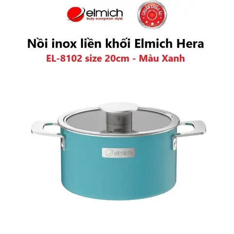 Nồi Inox Liền Khối Elmich Hera - Xanh Ngọc