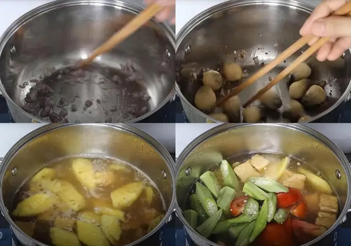 Các bước làm canh chua chay