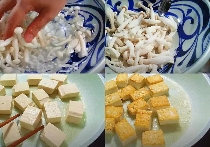 Sơ Chế Đậu Phụ Và Dưa Chua