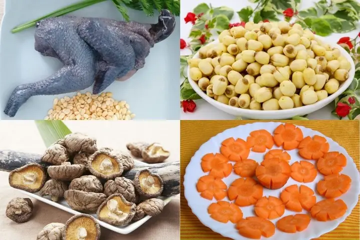 3Canh gà ác hầm với hạt sen bổ dưỡng (Công thức do người dùng chia sẻ)