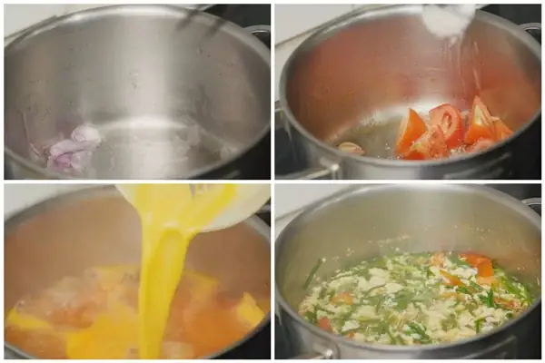 Bước 2: Nấu canh hẹ trứng Bước 2: Nấu canh hẹ trứng