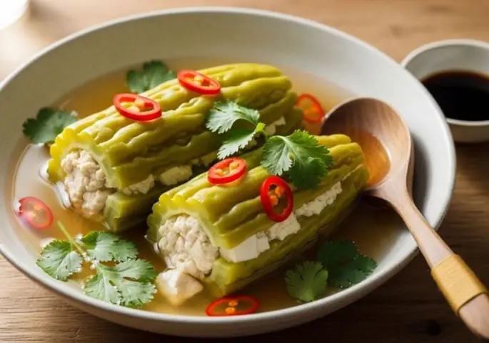 Canh khổ qua nhồi đậu hũ chay