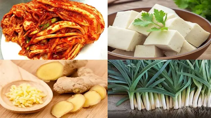 Nguyên Liệu Làm Canh Kim Chi Đậu Phụ Chay