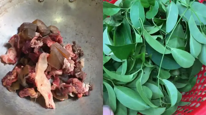 1Nguyên liệu làm món thịt trâu lá lồm